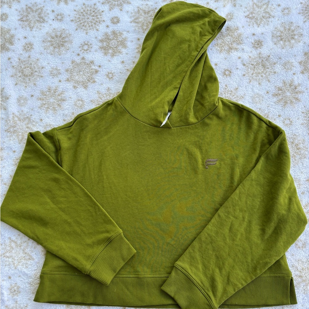 Fabletics Olive Green.crop top Hoodie